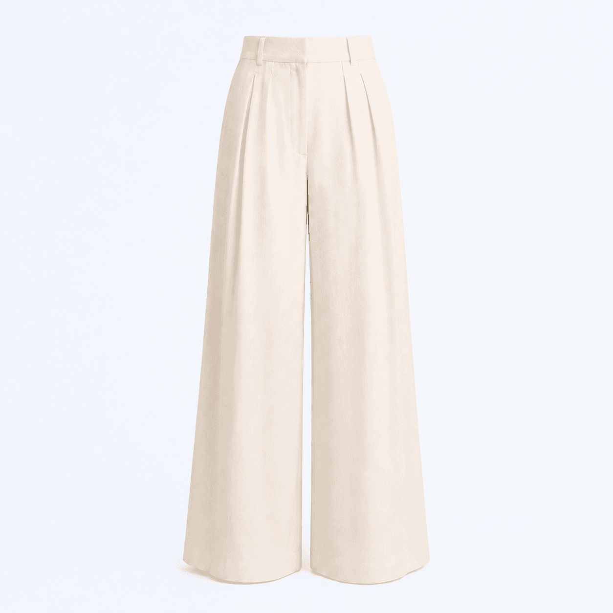 Ivory wide-leg trousers
